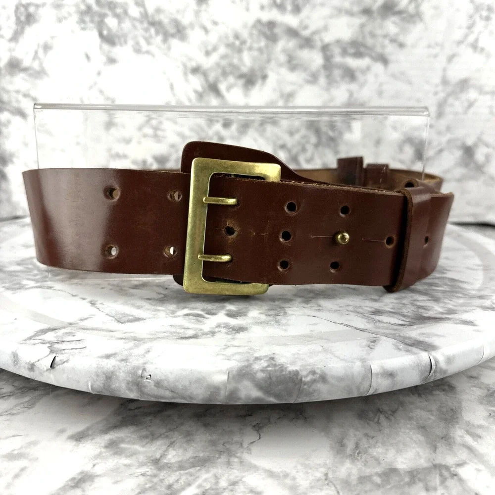 Vintage WWII Westover Field Military Service Belt Size 33 Shell Cordovan Leather
